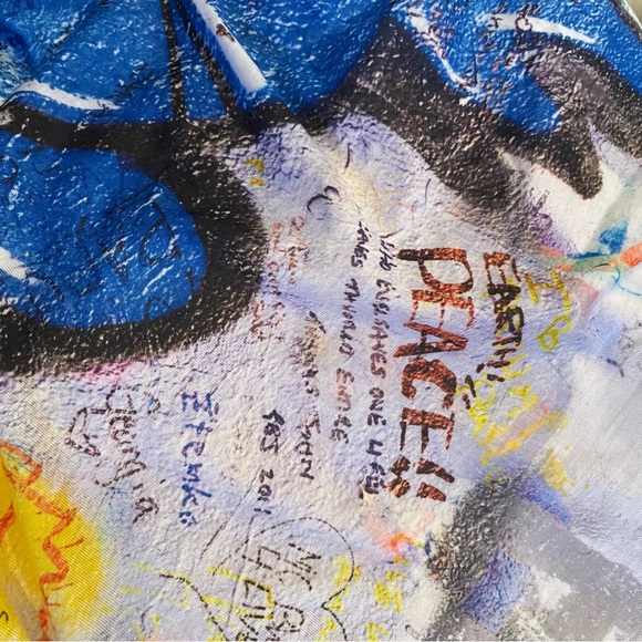 Studio 23 Concept Blazing Blue Graffiti Tee Shirt Size Small / XSMALL. NWOT - Picture 4 of 4